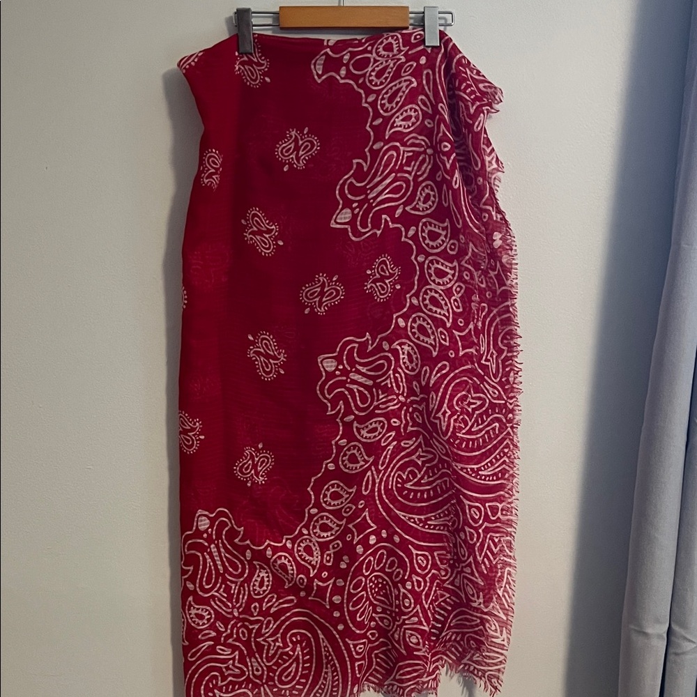 Zara Red Paisley Scarf Shawl